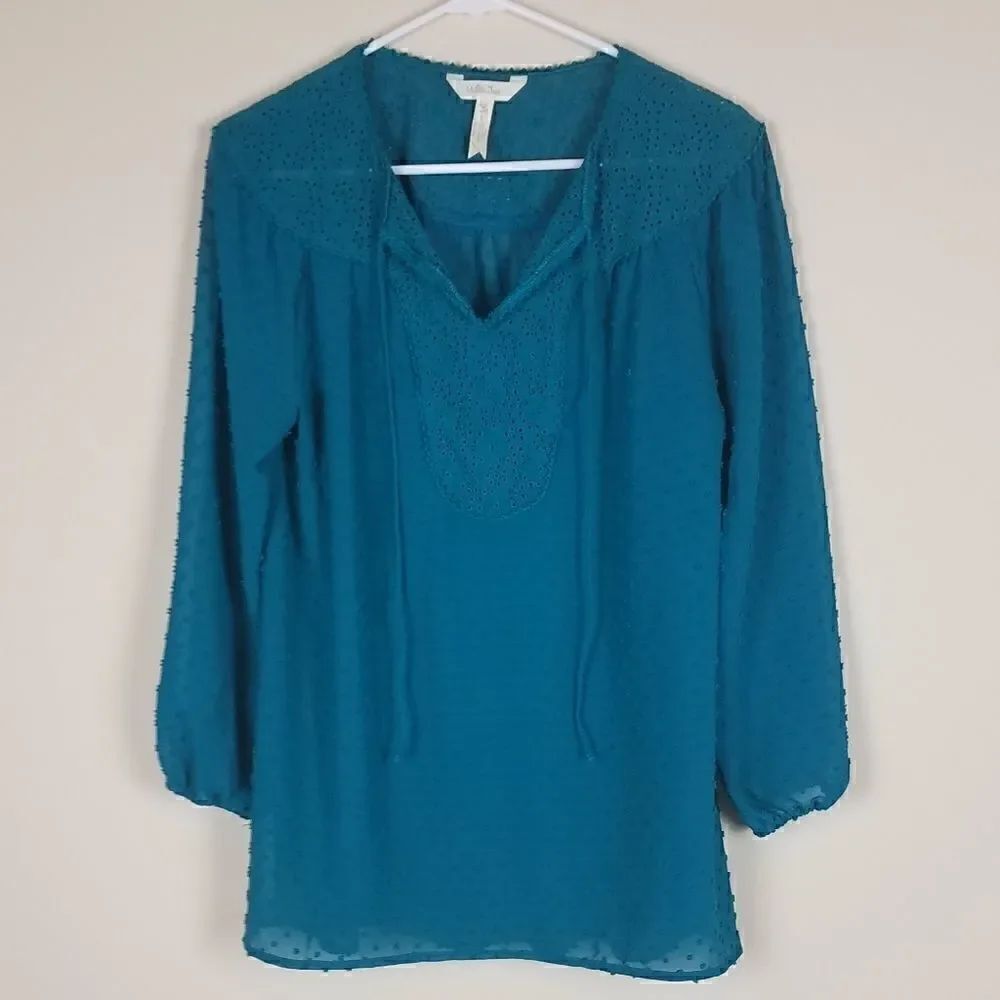 Matilda Jane Green/Blue Sheer Blouse